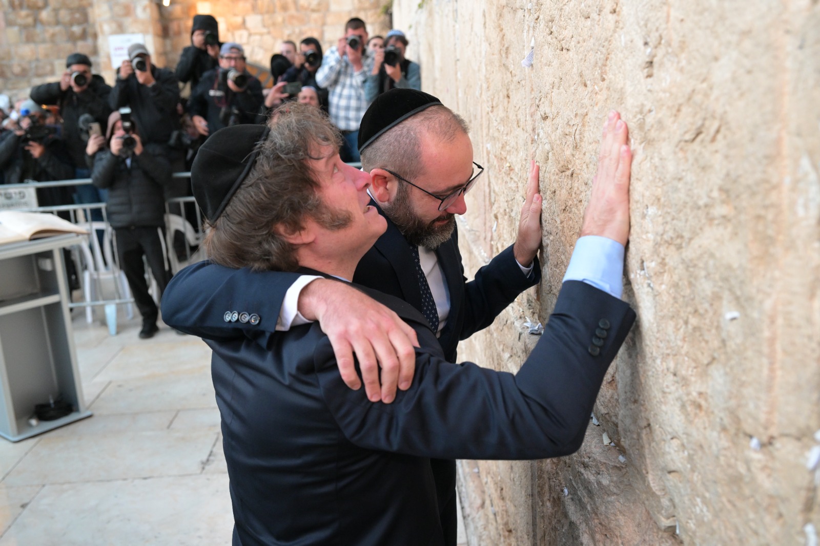 Javier Milei during a visit to the Western Wall