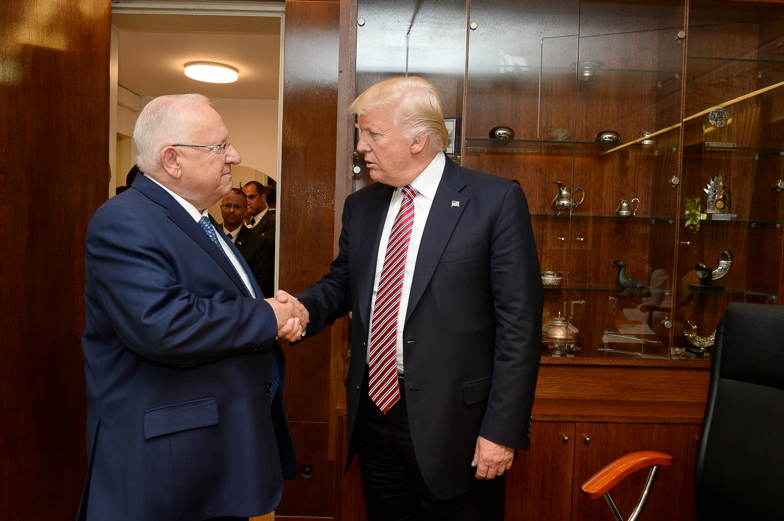 President Reuven Rivlin welcomes President Trump at the President's Residence